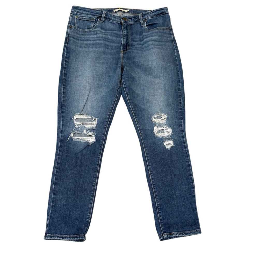 Levi's 721 high rise skinny ankle jeans women’s 32 distressed medium wash